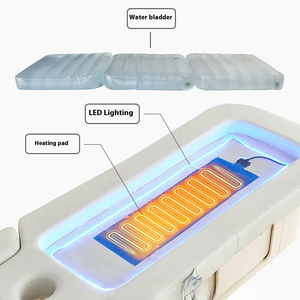 Venta caliente gran gris ajustable manualmente moxibustión cama de masaje fija cuidado facial salón de belleza cama de belleza - Product Image 3