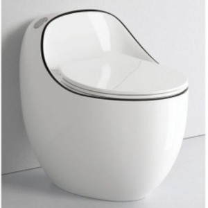 WC à siphon en forme d'œuf, cuvette en céramique créative, bouton de chasse d'eau pour petits appartements - Product Image 4