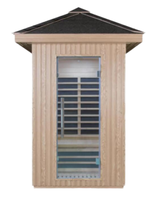 Saunas électriques modernes à vapeur sèche pour l'extérieur, 2 à 4 personnes, en bois massif de pruche traditionnel, sur mesure