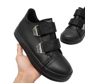 <b>Matte</b> leather double-weave metal snap Velcro casual board shoes for commuting with high appearance level skateboard single shoes - Product Image 6