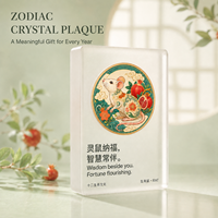 Plaque de récompense personnalisée en cristal du zodiaque chinois, imprimée UV, motif animal personnalisé, trophée cadeau avec logo