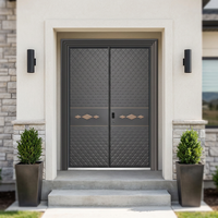Portes d'entrée extérieures battantes en acier personnalisées, antivol, minimalistes et sécurisées pour villas, maisons et résidences