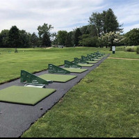 Tapis d'entraînement de golf Tee Line Turf Premium pour swing et putting, usage intérieur, 1500x1500mm, 26kg, couche de gazon synthétique PP 40mm, hauteur de gazon 55mm