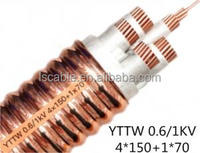 Cable de alimentación de cobre con núcleo de PVC ignífugo, libre de halógenos y de baja emisión de humo, BTTZ/NG-A(BTLY) 0.6/1KV 2.5-400 mm², 5 núcleos, para minería