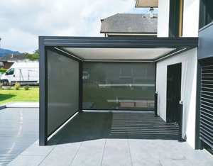 Pérgola <span class=keywords><strong>de</strong></span> Aluminio Resistente <span class=keywords><strong>de</strong></span> 12x14 Pies con Persianas Ajustables, <span class=keywords><strong>Cortinas</strong></span> y Mosquitera, Toldo <span class=keywords><strong>para</strong></span> Patio Resistente a la Intemperie - Product Image 2