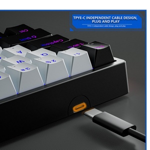Clavier mécanique électronique K710 avec rétroéclairage RVB, séparation des lignes TYPE-C, axe remplaçable, plug-and-play, clavier filaire pour ordinateur - Product Image 5