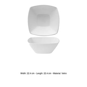 Bol à salade Eclipse blanc 22,4 × 22,4 cm carré en verre par Bormioli Rocco - Product Image 3