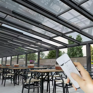Auvents rétractables modernes en aluminium pour l'extérieur, protection contre le soleil et la pluie, système de couverture d'ombrage, toit en verre coulissant automatique rétractable - Product Image 1