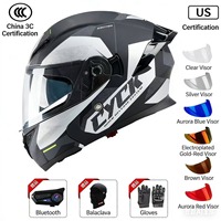 Casque de moto modulaire à visière relevable certifié DOT avec fermeture rapide, nouveau casque moto