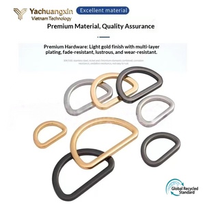 Wholesale HC HC-D216 Alloy Brass Stainless Steel 3mm/4mm Wire <b>Thickness</b> Metal D Shape <b>Ring</b> for Handbags Bags - Product Image 6