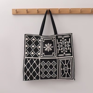 2025 thời trang cô gái phong cách dệt kim Túi xách công suất lớn Poly mô hình hình học mua sắm Tote Túi - Product Image 3