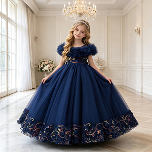 Abito da Sera Bianco Soffice per Bambina, Vestito da Principessa Personalizzato, Elegante Abito da Damigella per Bambine per Matrimoni - Product Image 3