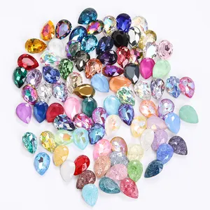 AW Drop shape Fancy Stone #4320 high quality DIY gem stone pendant necklace crystal K9 Glass For Nail rhinestone accessories