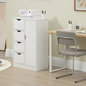 Armoire de rangement étroite et haute moderne avec tiroirs et porte pour la cuisine, le garde-manger, le bureau à domicile avec cet armoire d'appoint au design épuré - Product Image 1