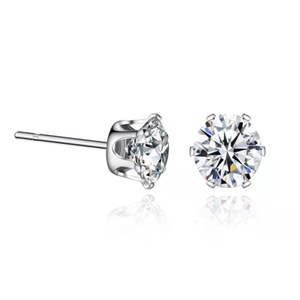 <b>Stud</b> <b>Earrings</b> Zircon Claw Setting Zinc Alloy Minimalist Unisex Fashion Jewelry Dongguan Origin - Product Image 5