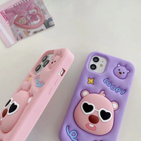 Coques de téléphone personnalisées coréennes pour iphone couple de dessins animés coque de téléphone I transparente en silicone