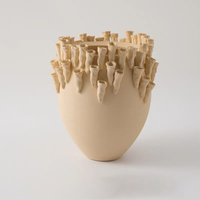 Vase de table en céramique de luxe, fait main, en porcelaine haute température, avec glaçure mate, design texturé artistique, moderne, étanche et unique