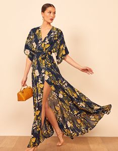 <span class=keywords><strong>Abiti</strong></span> Mixi da donna <span class=keywords><strong>con</strong></span> spacco alto elegante e scollo a V - Product Image 4
