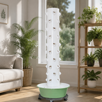 Tour hydroponique verticale Searea avec roues et plateau, système de culture mobile d'intérieur pour légumes, économie d'espace, auto-arrosage