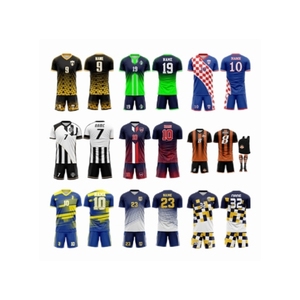 Sân vận động thời trang thăng hoa giá rẻ bóng đá Jersey bóng đá Kit trống phong cách cá nhân tùy biến thể thao màu xanh đỏ người đàn ông Kit - Product Image 3