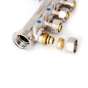 Konektor Manifold 16mm x 3/4 "Adaptor kuningan untuk sistem pemanas lantai hidronik