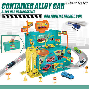 Contenedor de almacenamiento para niños, estacionamiento, coche, garaje, modelo, juguetes con 1 Uds., coche de aleación - Product Image 2