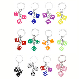 Promotion New Design Hot Sales Cheap Price Luck Color <strong>Dice</strong> Key Chains <strong>Dice</strong> <strong>Mini</strong> Billiard Black 8 Ball Keychain Bag Charm Pendant - Product Image 2