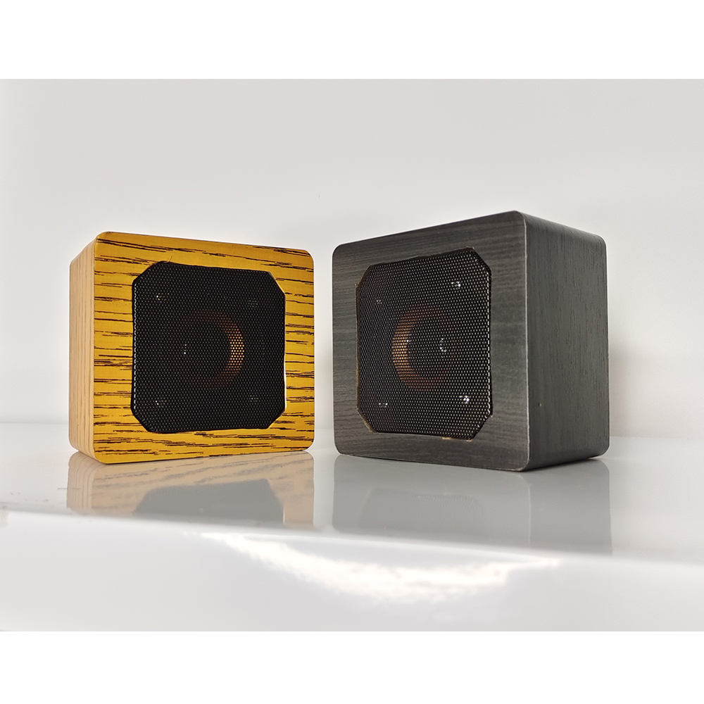 Mini Wooden Blue tooth Speaker Portable Wireless Speaker Subwoofer Bass Powerful Sound Box Music Magic Cube for Smartphone