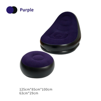 Chaise longue gonflable pliante portable pour adultes avec repose-pieds canapé paresseux canapé d'air pour utilisation en plein air salon chambre