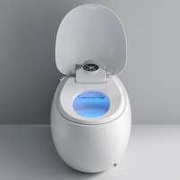 Nouveau design forme d'œuf rond moderne auto lift bidet électrique wc commode cuvette de toilette intelligente automatique fulsh noir toilette intelligente