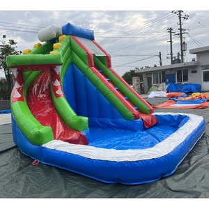Toboggan aquatique gonflable <span class=keywords><strong>Alligator</strong></span> Mouth de qualité commerciale, <span class=keywords><strong>parc</strong></span> aquatique Crocodile avec piscine pour locations événementielles - Product Image 2