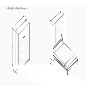 Venta al por mayor de material de hierro de hidráulico de elevación de gas ahorro de espacio tirar escondite de cama de la pared - Product Image 3