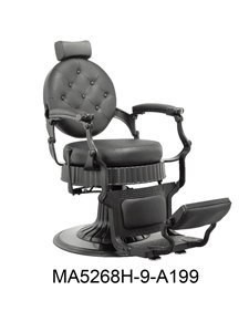 Silla de Salón Elegante Negra de Aluminio para Barbería y Taller con Reclinación y Rotación de 360 Grados - Product Image 2