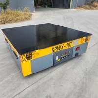 Chariot de transfert à plateau plat télécommandé sans fil, alimenté par batterie, guidé sur rail, pour le transport de charges lourdes en usine