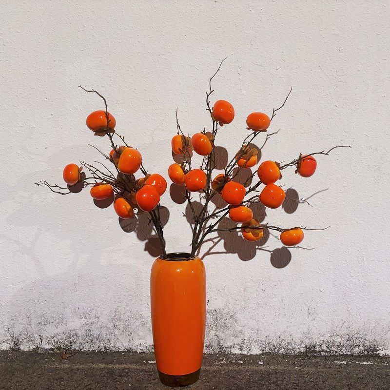 Jarrón de cerámica naranja