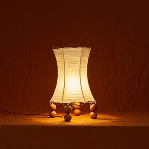 Vintage Solid Wood Wall <b>Lamp</b> Fabric Shade LED Light Source 220V Wabi Sabi Style Changeable Color for Living Room Bedroom <b>Study</b> - Product Image 2