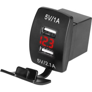 Chargeur de <span class=keywords><strong>prise</strong></span> de <span class=keywords><strong>voiture</strong></span> 4.2A <span class=keywords><strong>double</strong></span> port <span class=keywords><strong>USB</strong></span> 2.1A Fast Charge Mount avec LED rouge Voltmètre Moniteur Affichage sur 12V/24V (sans fil) - Product Image 6