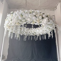 MSFAME Künstliche Hängende Blumenarrangements Komplett Weiß Hochzeits-Deckendekoration Kranz Seidenblumen