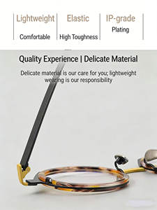 Gọng kính Titan Acetate dành cho nam <span class=keywords><strong>2026</strong></span>, thương hiệu mới, thiết kế tròn, kính mắt nữ, gọng kính thuốc theo toa, hàng có sẵn - Product Image 3