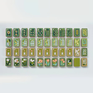 Juego <span class=keywords><strong>de</strong></span> Mahjong y Póker con Temática <span class=keywords><strong>de</strong></span> Golf, Grabado en Verde y Blanco, 2026, Fichas <span class=keywords><strong>de</strong></span> Acrílico y Cristal, Plegable y Portátil, Estilo Country Club Masters - Product Image 6