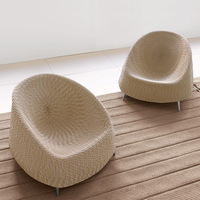 Ensemble de canapés de patio extérieur créatif de style nordique, en forme de nid d'oiseau, en corde tressée, en alliage d'aluminium, imperméable et résistant aux UV