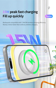 Luz LED 15W 3 en 1 Cargador de energía inalámbrico magnético Adaptador de carga rápida portátil para <span class=keywords><strong>iPhone</strong></span> 15 14 <span class=keywords><strong>13</strong></span> <span class=keywords><strong>Pro</strong></span> <span class=keywords><strong>Max</strong></span> X <span class=keywords><strong>Airpods</strong></span> IWatch - Product Image 3