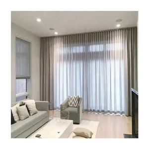 Flame Retardant 100% Blackout Window Curtain For Hotels Rooms Custom Made Drapes Motorized Guestroom Drapes