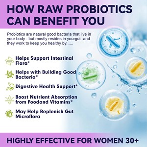 Cápsulas Probióticas para Mujeres, Gran Venta, con 100 Mil Millones de UFC, Favorecen la <span class=keywords><strong>Flora</strong></span> <span class=keywords><strong>Intestinal</strong></span>, Desarrollo de Bacterias Buenas, Salud Digestiva - Product Image 2