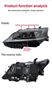 NUELEAD Nouveau Ensemble de Phares à Lumière Rouge Alimentés par Batterie HID 12V pour Lexus RX 2009-2015 - Product Image 2