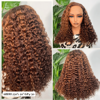 Perruque en cheveux humains vierges 100% naturels, bouclés et volumineux, avec dentelle transparente, pour femmes noires, vente en gros