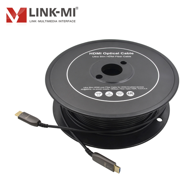 4K HDMI Fiber Optic Cable 18Gbps HDMI 2.0 AOC Cable Ultra Slim HDMI Optical Cable Support HDCP 2.2 up to 50m 100m