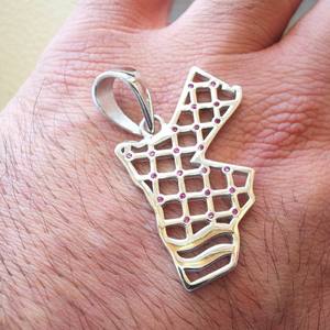 Ожерелье из нержавеющей стали Pvd 18k с изображением красных камней Иордании - Product Image 3