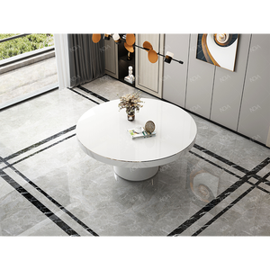 <span class=keywords><strong>NOVA</strong></span> retrò grandi <span class=keywords><strong>tavoli</strong></span> da ristorante in legno bianco <span class=keywords><strong>mobili</strong></span> di lusso commerciale tavolo da pranzo rotondo classico 8 posti - Product Image 3