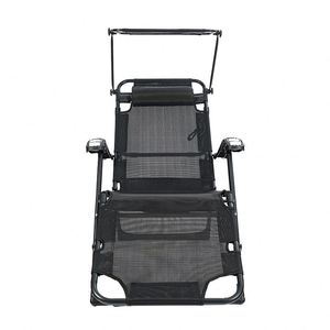 <b>Office</b> <b>Recliner</b> Nap <b>Chair</b> with Backrest Portable Beach Lounger Outdoor Picnic Camping Folding Bed Fabric - Product Image 5